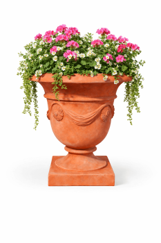 Preview: Klassischer Terracottapokal aus Impruneta – frostfest und repräsentativ - Vaso Campana